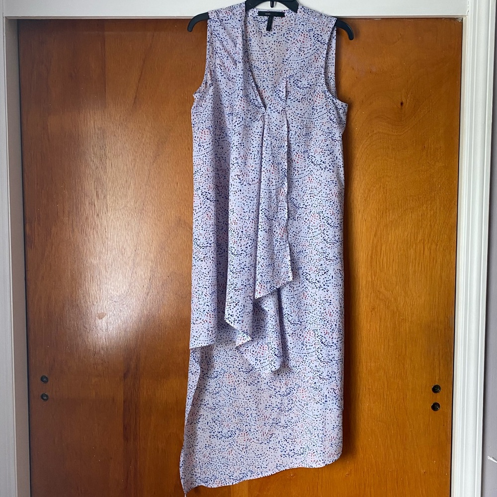 BCBG hi low dress with center ruffle